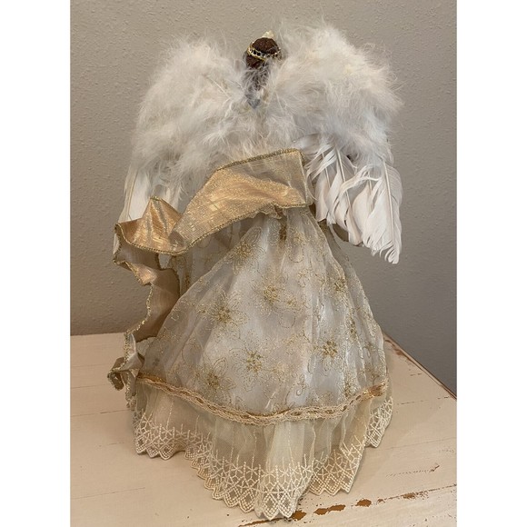 African American Vintage Tree Topper Angel 14 Inches Used - Picture 4 of 7